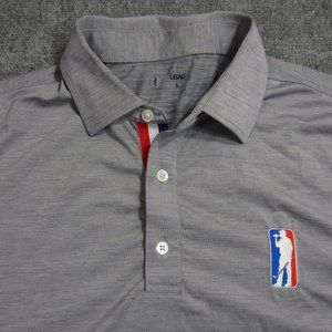 USAG Polo Shirt Mens Large Gray Golf Stretch Short Sleeve U Suck At Golf
